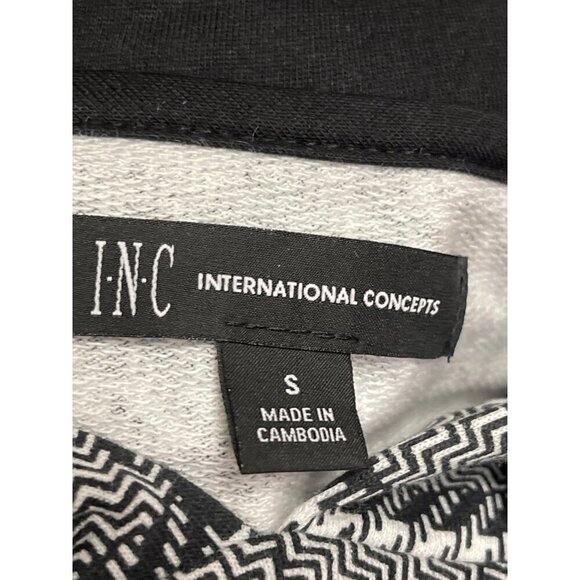 NEW! International Concepts Black White Plaid Hooded Sweatshirt Men's Small - Picture 6 of 8